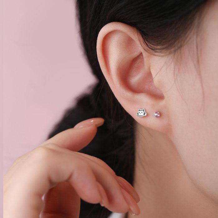 999 Fine Silver Cat Fish Stud Earrings, Gentle Exquisite Sweet Small Unique - Image 5