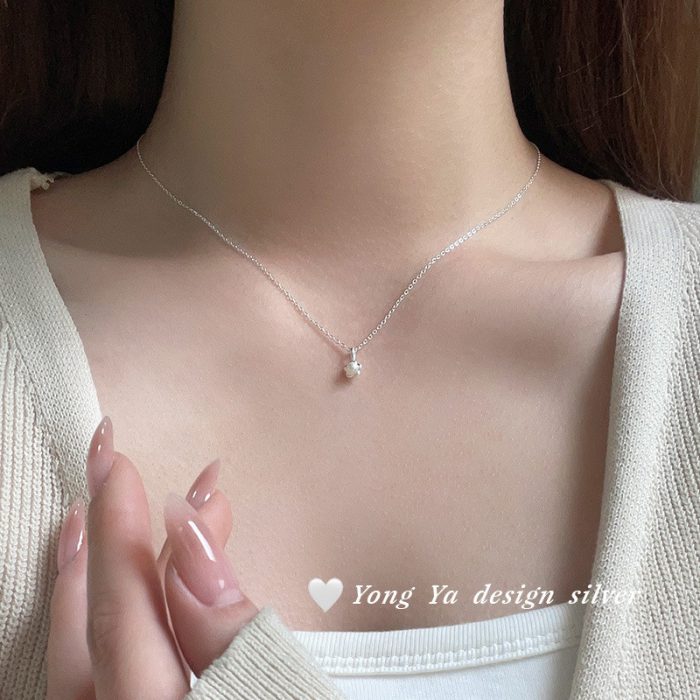925 Sterling Silver Floral Pearl Necklace - Image 5