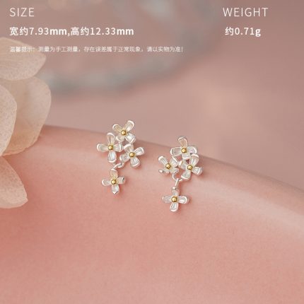 999 Fine Silver Floral U-Shaped Screw Back Earrings - Image 5