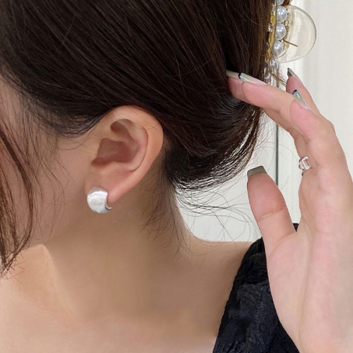 Brushed Hoop Earrings 2026 New Trendy Full 925 Sterling Silver Earrings - Image 4