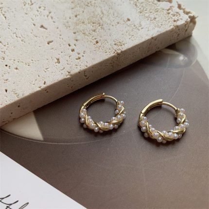 925 Sterling Silver Korean Style Unique Design Premium Circle Hoop Earrings - Image 3