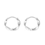 999 Fine Silver Möbius Hoop Earrings