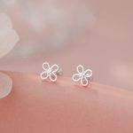 999 Fine Silver Four Leaf Clover Screw Back Earrings