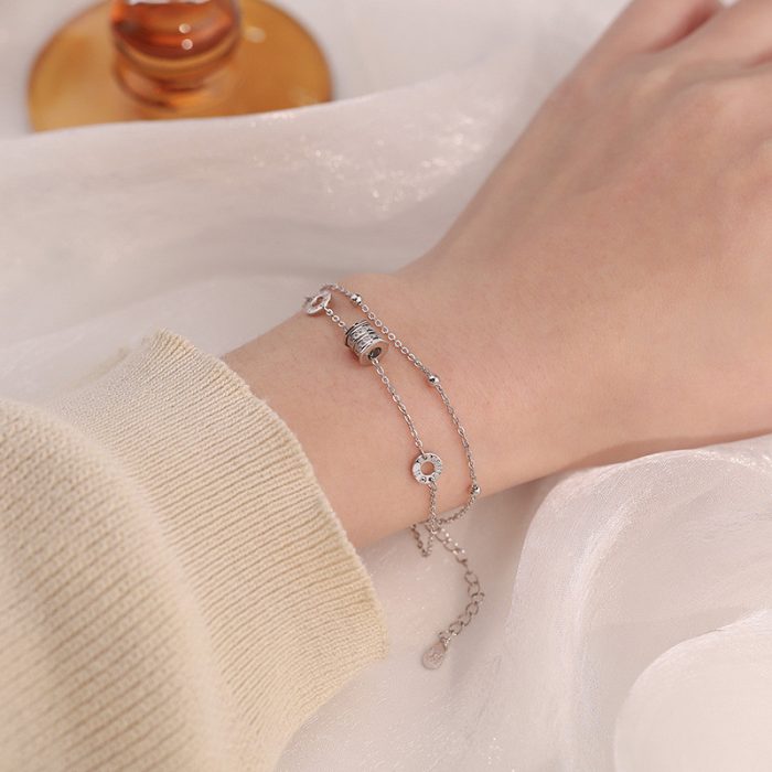 999 Fine Silver Double Layer Slim Waist Bracelet - Image 2