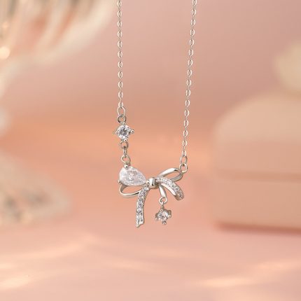 999 Fine Silver Bow Necklace - Image 3