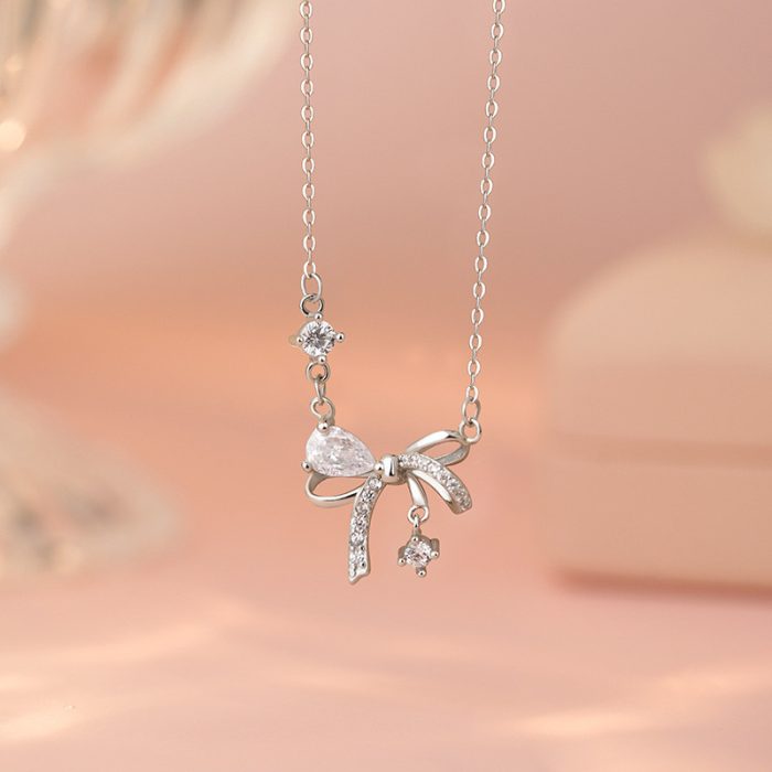 999 Fine Silver Bow Necklace - Image 3