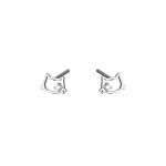 999 Fine Silver Cat Stud Earrings