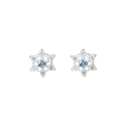 999 Fine Silver Snowflake Stud Earrings - Image 6