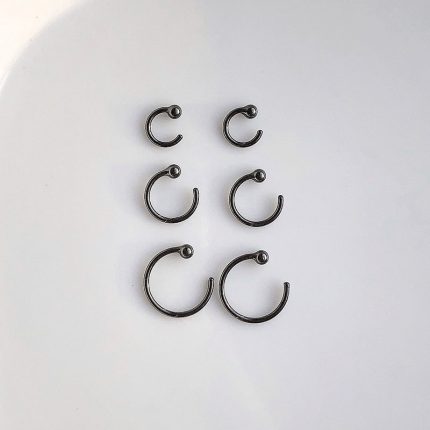 925 Sterling Silver Round Ball Hoop Earrings - Image 4