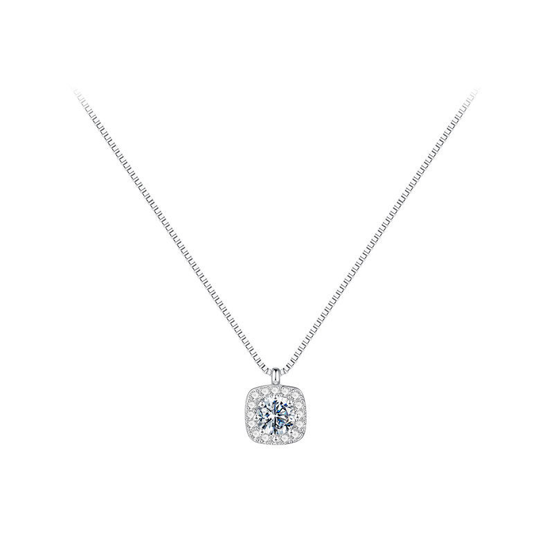 sg-11134201-82598-ms4c8ugzjh1i3b 925 Sterling Silver Square CZ Necklace - Image 1