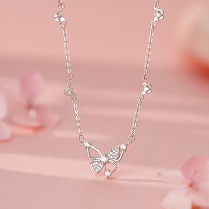 999 Fine Silver Fresh Hollow Butterfly Necklace - Image 5
