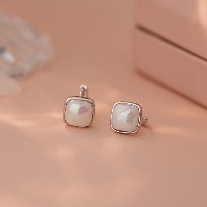 999 Fine Silver Pearl Hoop Earrings - Image 3