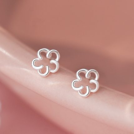999 Fine Silver Forest Floral Stud Earrings - Image 3