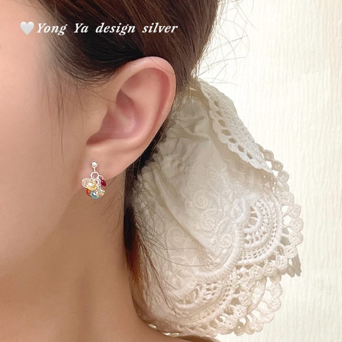 925 Sterling Silver Cute Dopamine Color CZ Stud Earrings - Image 2