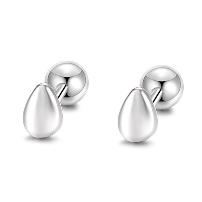 999 Fine Silver Polished Ball Stud Earrings - Image 4