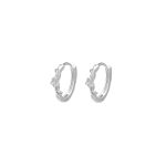 999 Fine Silver Fresh Forest Wrapped Flower Hoop Earrings