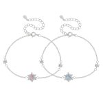 999 Fine Silver Snowflake CZ Bracelet
