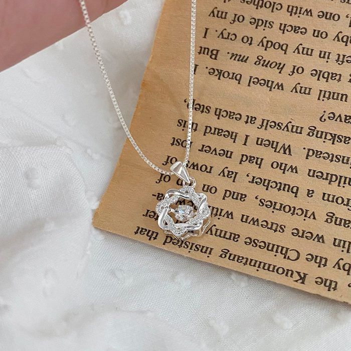 999 Fine Silver Twisted Sparkling CZ Necklace - Image 5