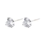 925 Sterling Silver Heart CZ Stud Earrings