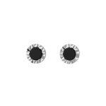 999 Fine Silver Black Onyx Stud Earrings