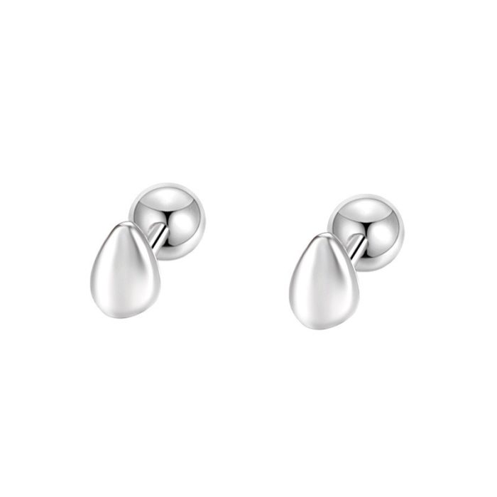 999 Fine Silver Polished Ball Stud Earrings - Image 3