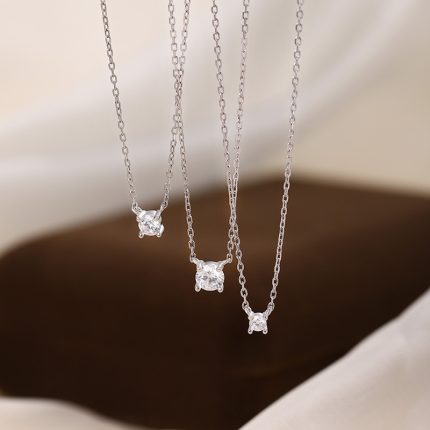 999 Fine Silver Minimalist CZ Necklace - Image 4