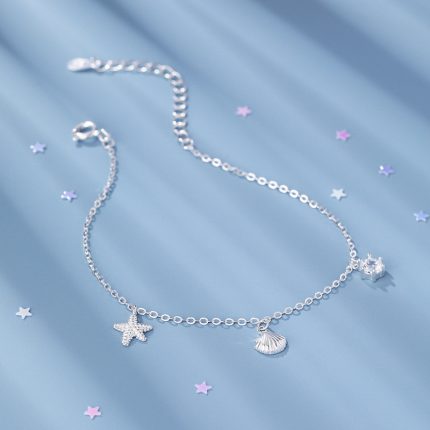999 Fine Silver Girly Starfish Shell Bracelet - Image 5