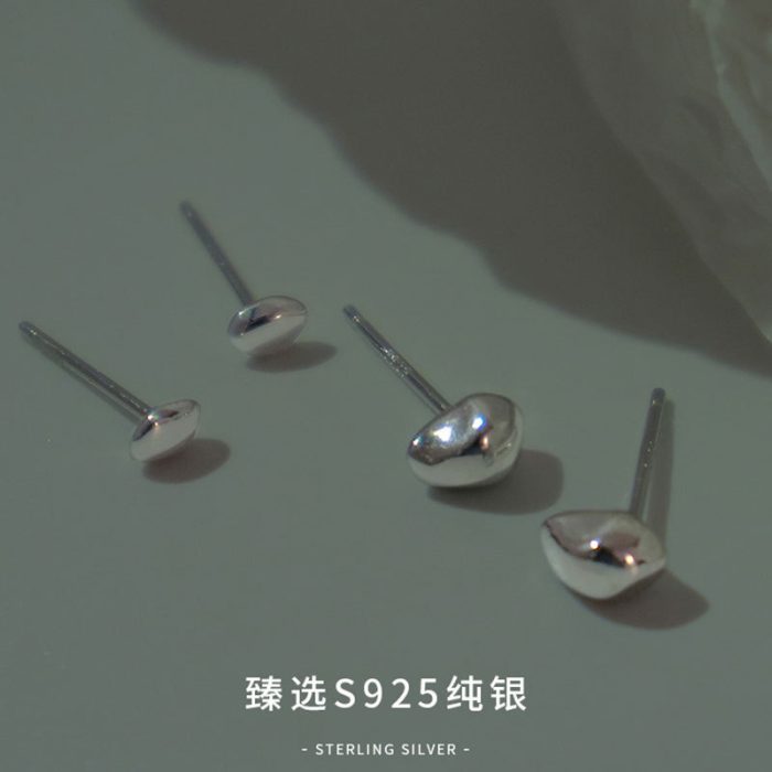 925 Sterling Silver Meteorite Small Stud Earrings - Image 3