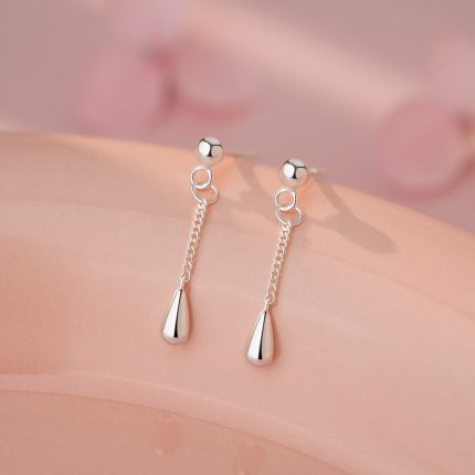 999 Fine Silver Teardrop Tassel Stud Earrings - Image 4