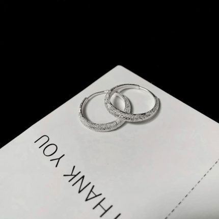 Full 925 Sterling Silver Galaxy Like Hoop Earrings - Image 3