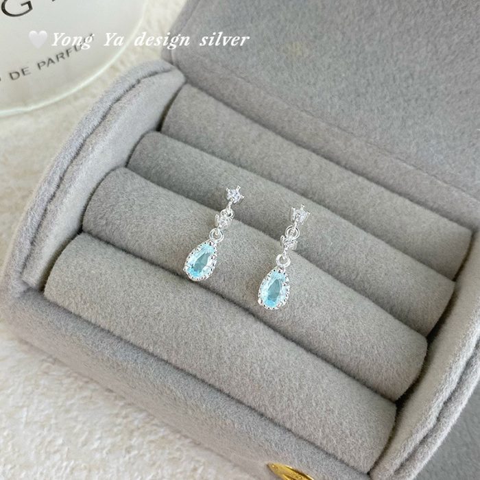 999 Fine Silver Summer Bestseller Teardrop CZ Stud Earrings - Image 5
