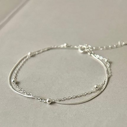 925 Sterling Silver Double Layer Bracelet - Image 3
