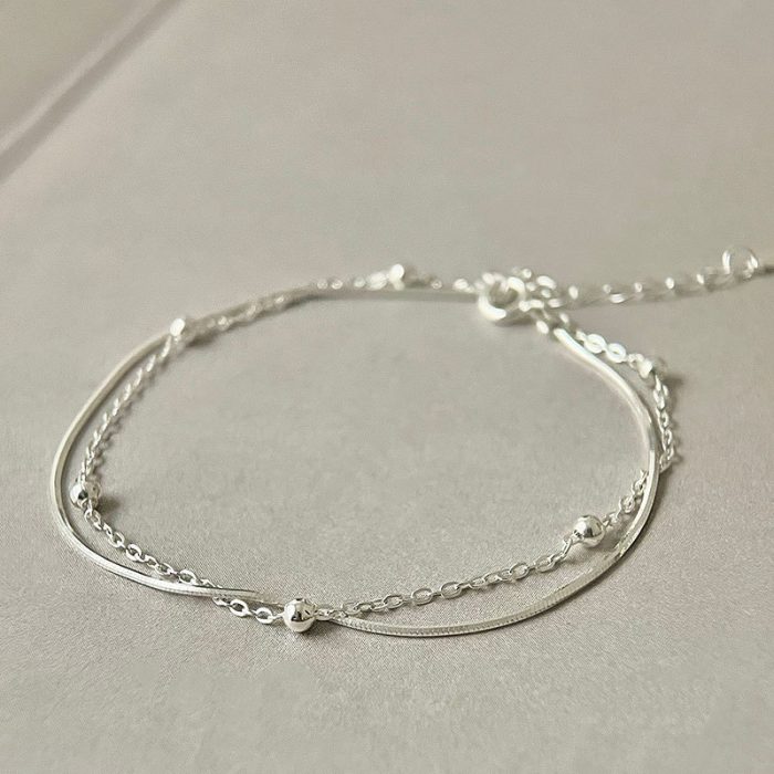 925 Sterling Silver Double Layer Bracelet - Image 3