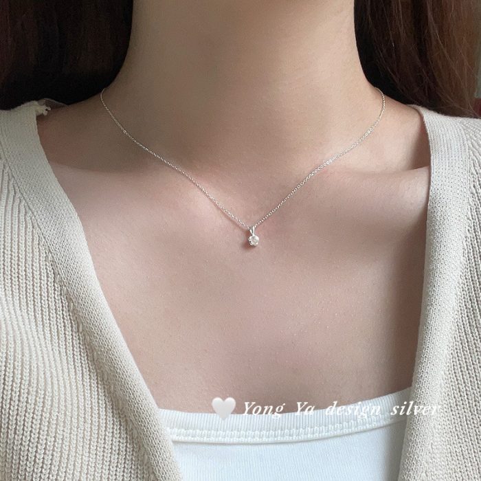 925 Sterling Silver Floral Pearl Necklace - Image 2