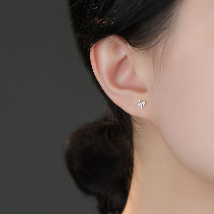 999 Fine Silver Pastoral Orchid Stud Earrings - Image 2