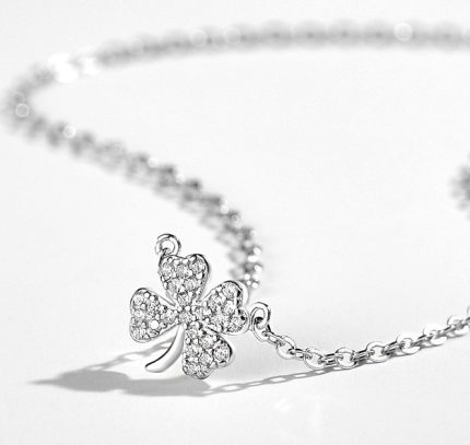 999 Fine Silver Four Leaf Clover Necklace - Image 3