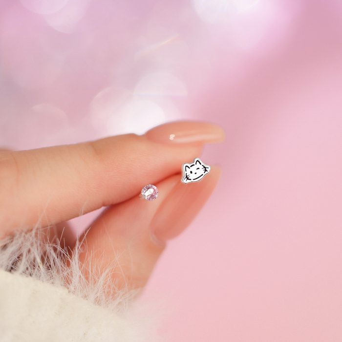 999 Fine Silver Cat Fish Stud Earrings, Gentle Exquisite Sweet Small Unique - Image 3