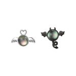 925 Sterling Silver Angel and Devil Unique Design Stud Earrings