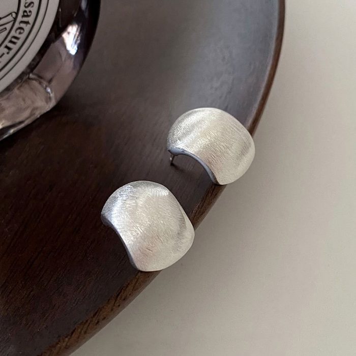 Brushed Hoop Earrings 2026 New Trendy Full 925 Sterling Silver Earrings - Image 3