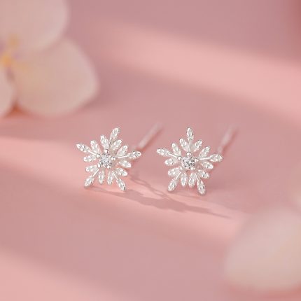 999 Fine Silver Snowflake Threader Earrings - Image 3
