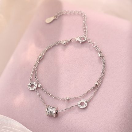 999 Fine Silver Double Layer Slim Waist Bracelet - Image 3