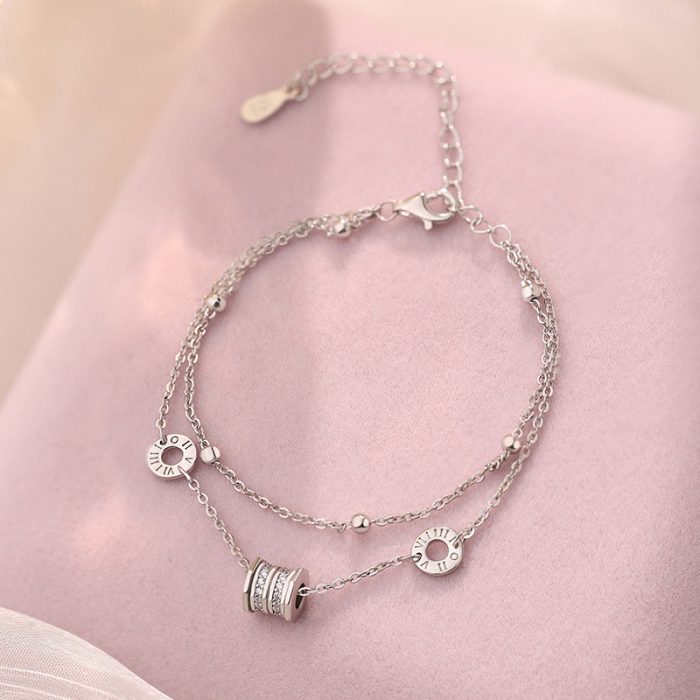 999 Fine Silver Double Layer Slim Waist Bracelet - Image 3