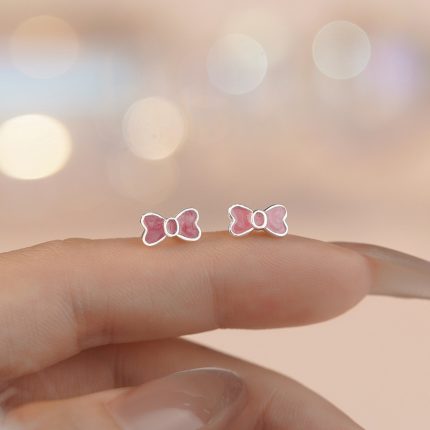 999 Fine Silver Bow Stud Earrings - Image 3