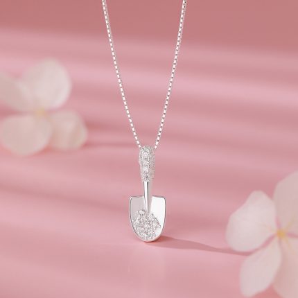 925 Sterling Silver Light Luxury Shovel Necklace - Image 4