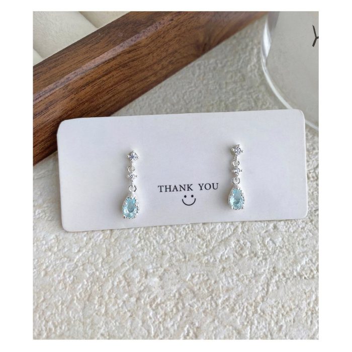 999 Fine Silver Summer Bestseller Teardrop CZ Stud Earrings - Image 3