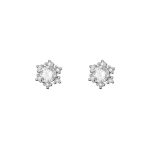 999 Fine Silver Gentle Sweet Snowflake Stud Earrings