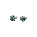 925 Sterling Silver Turquoise Screw Back Earrings