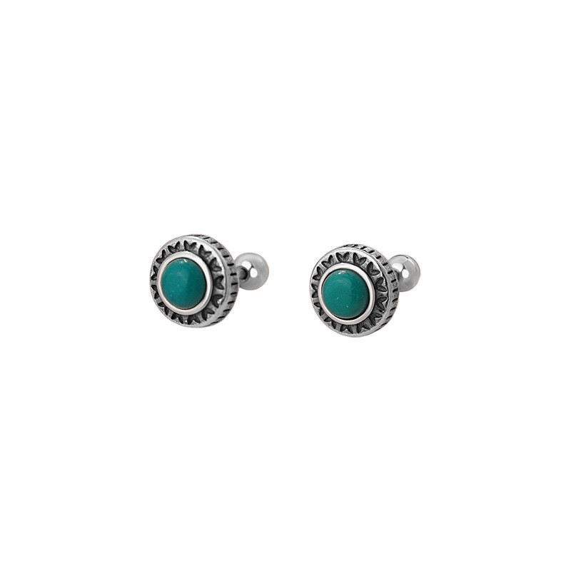 sg-11134201-8259z-ms4c8xj8kp365f 925 Sterling Silver Turquoise Screw Back Earrings - Image 1