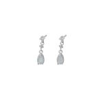 999 Fine Silver Personalized Teardrop CZ Stud Earrings