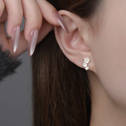 999 Fine Silver Elegant Vintage Bloom Stud Earrings - Image 4
